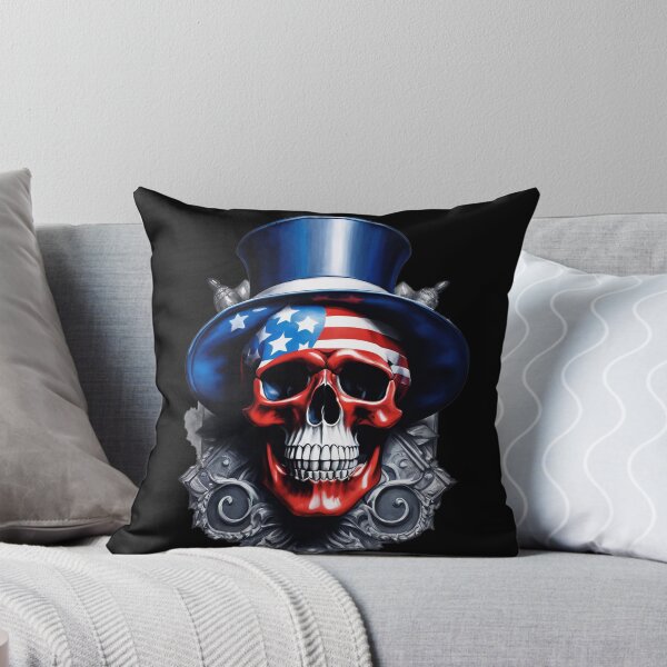Item preview, American Flag Skull with Top Hat designed and sold by Santa Barbara Local.