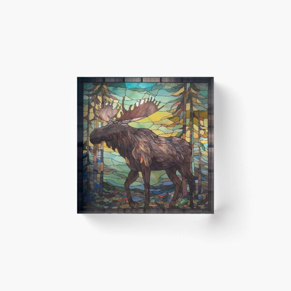 Item preview, Moose in Stained Glass designed and sold by RedHandedOD.