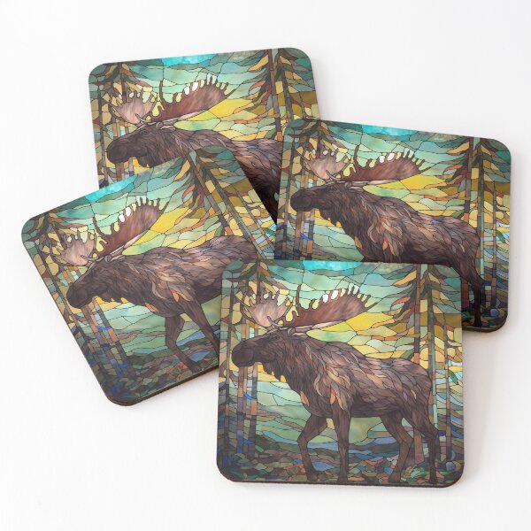 Item preview, Moose in Stained Glass designed and sold by RedHandedOD.
