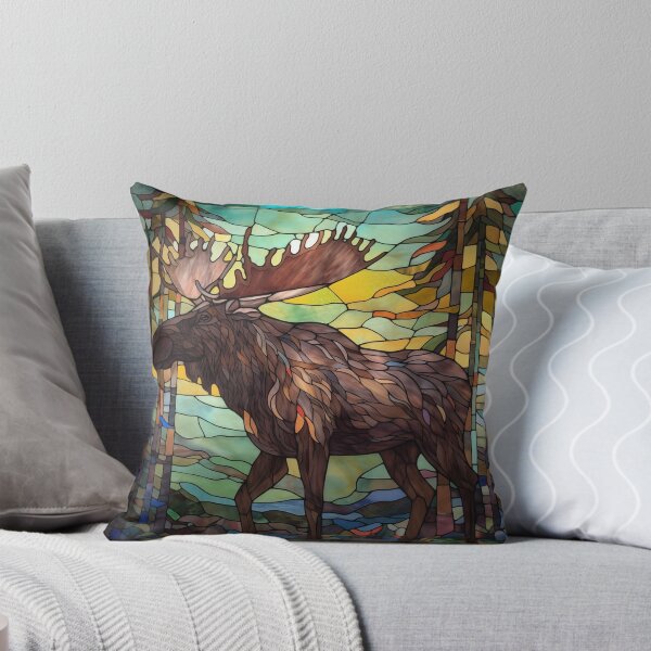 Item preview, Moose in Stained Glass designed and sold by RedHandedOD.