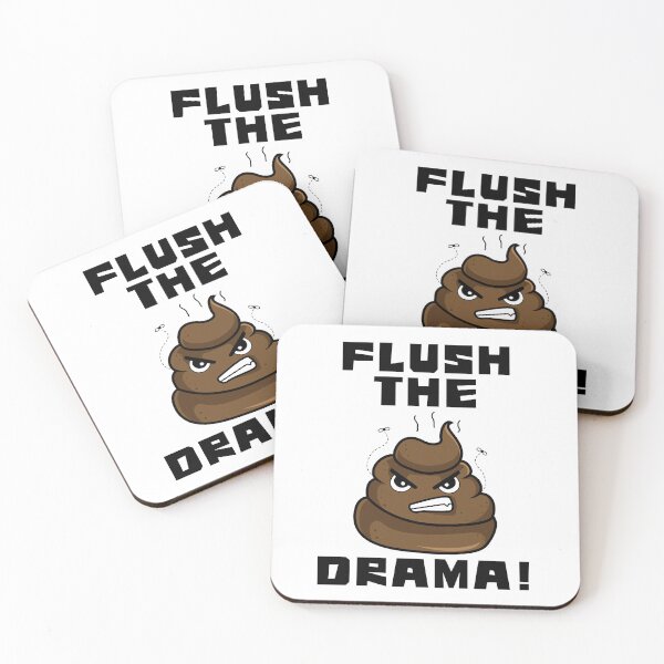 Item preview, Flush the Drama – Funny Angry Poop Emoji Design designed and sold by Fredster1966.