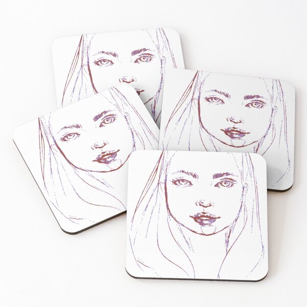 Item preview, Copy of Charcoal Face in lilac and cherry color designed and sold by dianasofiacrea.