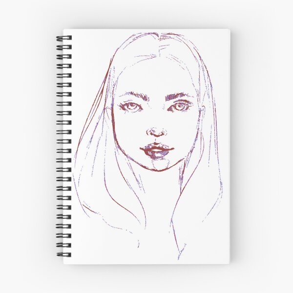 Item preview, Copy of Charcoal Face in lilac and cherry color designed and sold by dianasofiacrea.