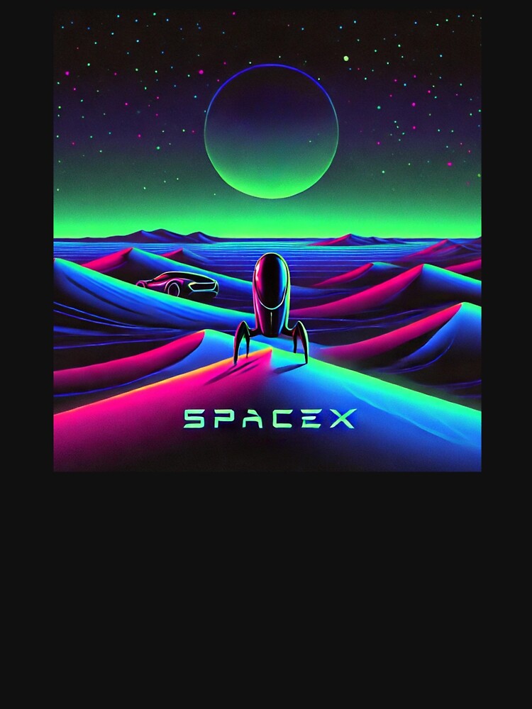 T-shirt SpaceX - Logo Officiel, En Coton, Plusieurs Tailles Et Couleurs Disponibles