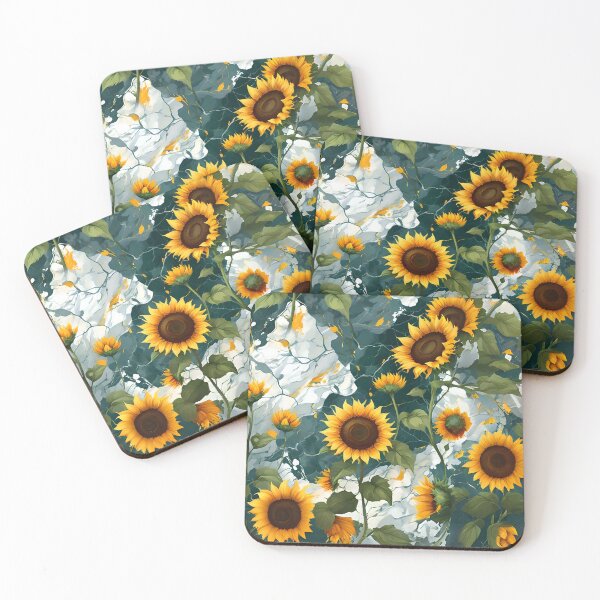 Item preview, Petals and Sunflowers in Marbled Garden designed and sold by Ciervo Primavera.