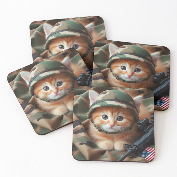 Item preview, Patriotic Kitten in Camouflage designed and sold by Zanattaa.