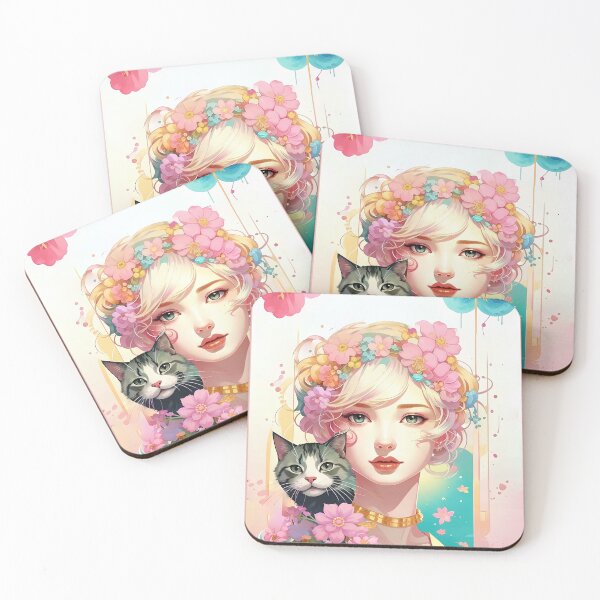 Item preview, Beautiful girl with a cat. designed and sold by Natalia-Vlad.