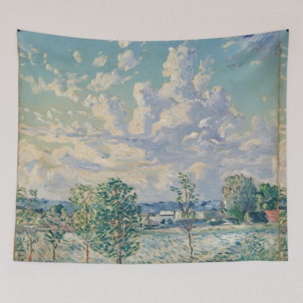 Item preview, French Countryside with Cloudy Sky | Impressionist Landscape Art designed and sold by CARRAANN.