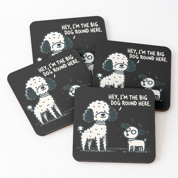 Item preview, Big Dog Round Here – Funny Poodle Cartoon, Dog Lover designed and sold by eh-stuff.