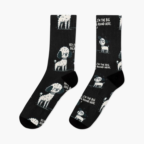 Item preview, Big Dog Round Here – Funny Poodle Cartoon, Dog Lover designed and sold by eh-stuff.