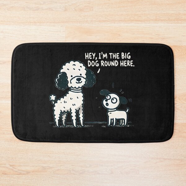 Item preview, Big Dog Round Here – Funny Poodle Cartoon, Dog Lover designed and sold by eh-stuff.