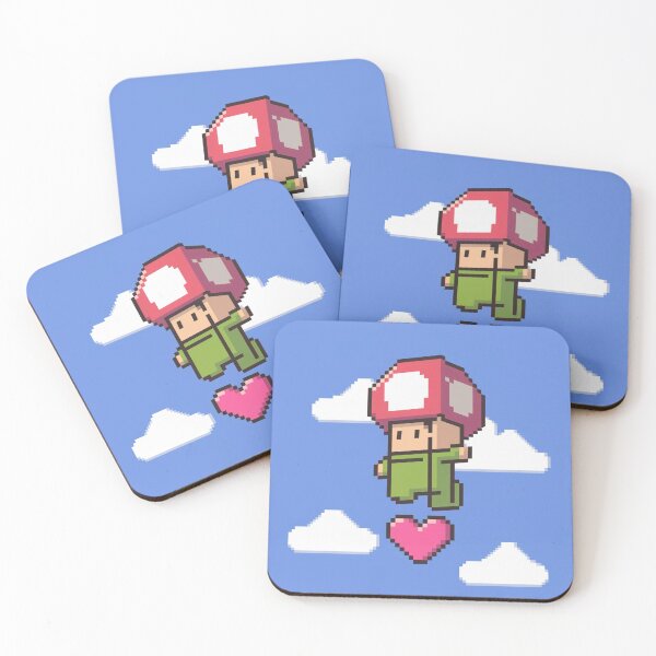 Item preview, Retro Gaming Pixel Art – 1-Up Mushroom & Poké Ball Design designed and sold by JOshopx.