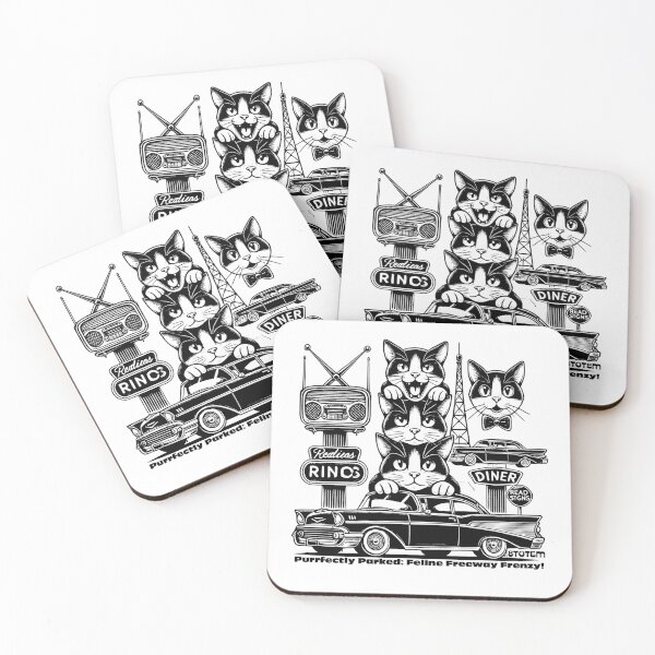 Item preview, Cats-Feline-Freeway-vintage car designed and sold by 8Totem.