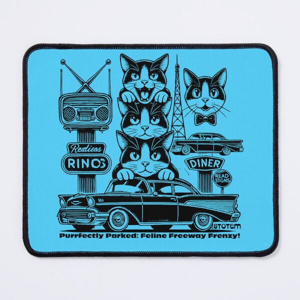 Item preview, Cats-Feline-Freeway-vintage car designed and sold by 8Totem.