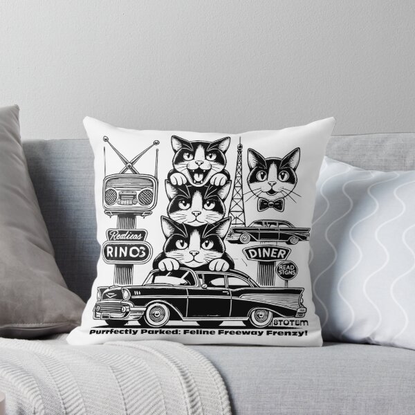 Item preview, Cats-Feline-Freeway-vintage car designed and sold by 8Totem.