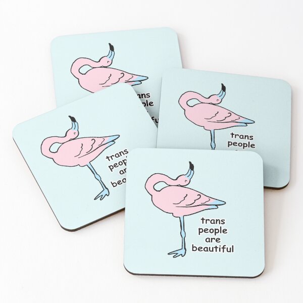 Item preview, trans people are beautiful flamingo designed and sold by Neve Brown.