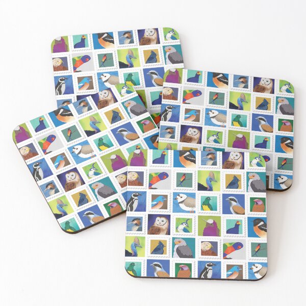 Item preview, Birds of the world paper cut stamp collection designed and sold by ArtOfSmallJoys.