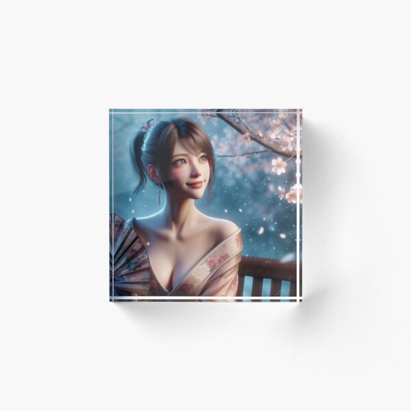 Item preview, Woman is depicted wearing a traditional Japanese kimono, designed and sold by ChamaruVerywell.