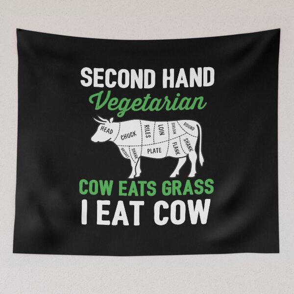 Item preview, Second Hand Vegetarian Cow Eats Grass I Eat Cow designed and sold by NQArtist.