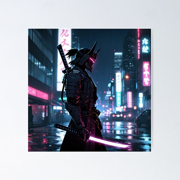 Item preview, Cyberpunk Samurai Warrior – Neon Blade Aesthetic designed and sold by ShadowTek.
