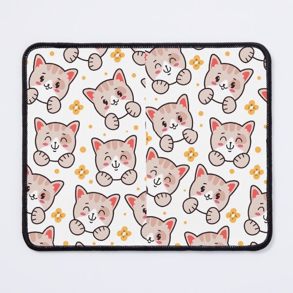 Item preview, Kawaii Cat Head Muzzle Character Seamless designed and sold by vintageretrostyleshop.