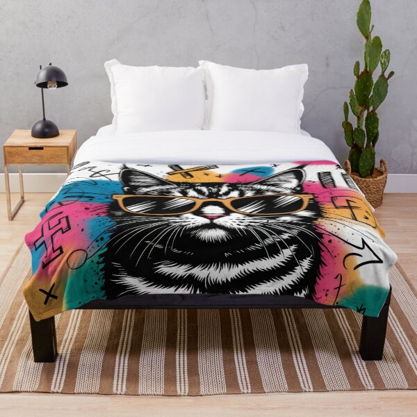 Item preview, Cool Cat with Sunglasses in Graffiti Art designed and sold by NaughtyMeow.