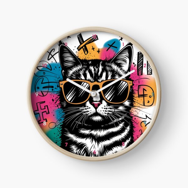 Item preview, Cool Cat with Sunglasses in Graffiti Art designed and sold by NaughtyMeow.