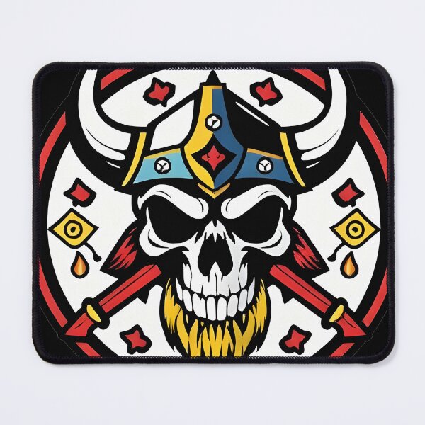 Artikelvorschau, Wikinger-Totenkopf-Emblem entworfen und verkauft von Santa Barbara Local.