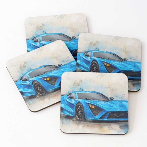 Item preview, Pop Art Azurro Blue Zenvo TSR-S II designed and sold by AutoPopStudio.