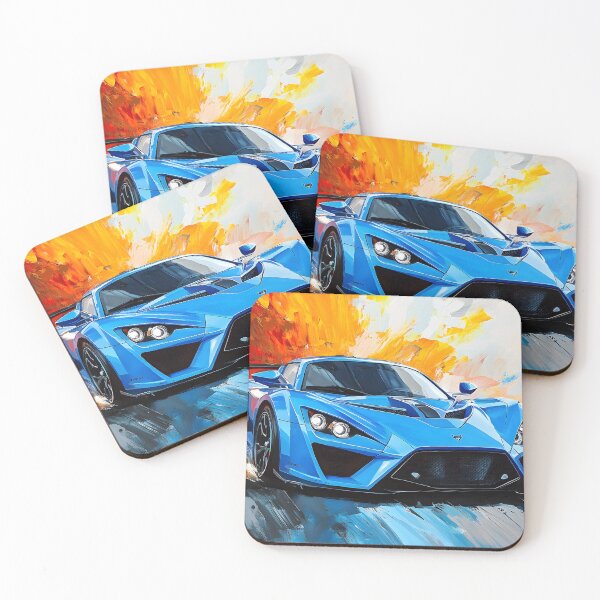 Item preview, Pop Art Azurro Blue Zenvo TSR-S III designed and sold by AutoPopStudio.