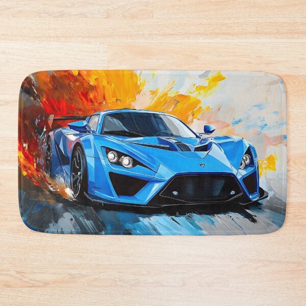 Item preview, Pop Art Azurro Blue Zenvo TSR-S III designed and sold by AutoPopStudio.