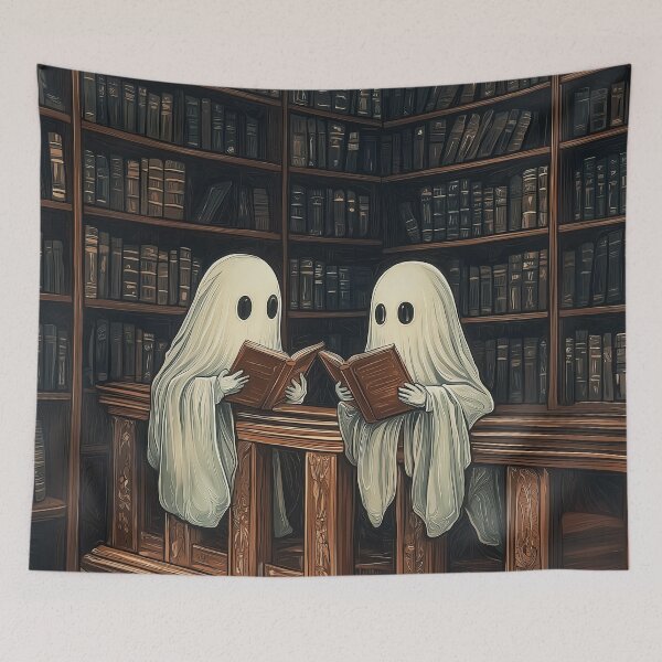 Item preview, Gothic sheet ghost reading library - cute scary ghosts designed and sold by cocomelon168.