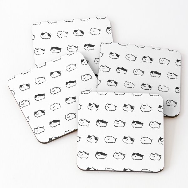 Item preview, Plump Cats Pattern / White Black designed and sold by Yuru Pals.