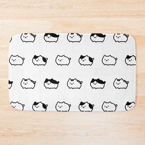 Item preview, Plump Cats Pattern / White Black designed and sold by Yuru Pals.