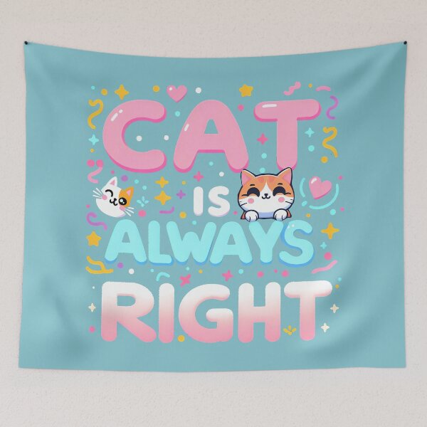 Item preview, Cat is Always Right, typography designed and sold by maxmaj.