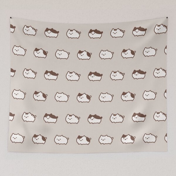 Item preview, Plump Cats Pattern / Beige designed and sold by Yuru Pals.