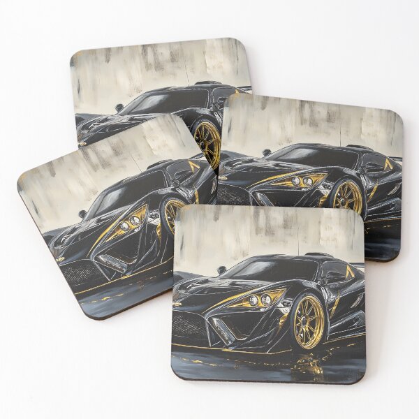 Item preview, Pop Art Black & Gold Zenvo TSR-S IV designed and sold by AutoPopStudio.