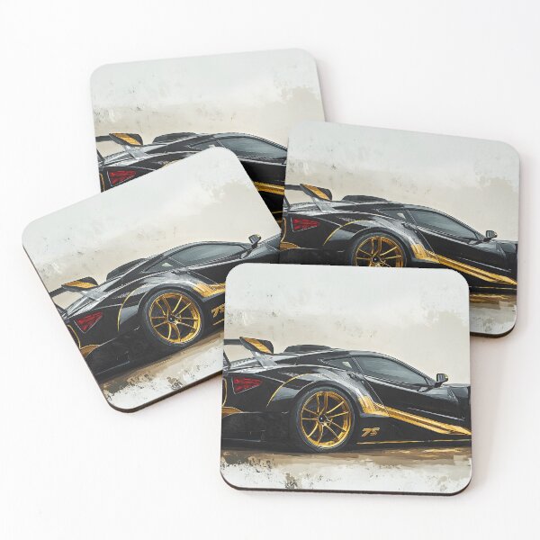 Item preview, Pop Art Black & Gold Zenvo TSR-S V designed and sold by AutoPopStudio.