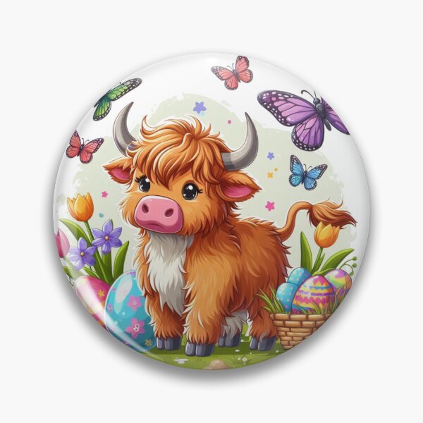 Artikelvorschau, Ostern mit der Highland Cow entworfen und verkauft von Rob5Designs.