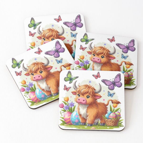 Artikelvorschau, Ostern mit der Highland Cow entworfen und verkauft von Rob5Designs.