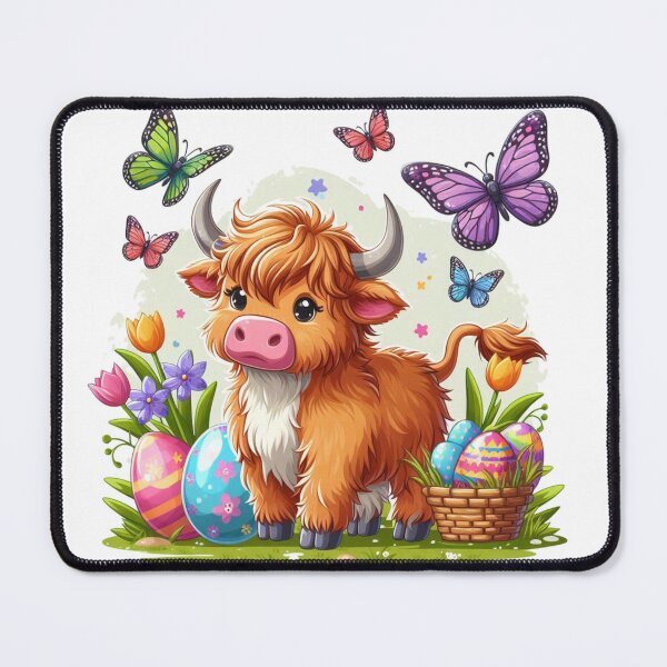 Artikelvorschau, Ostern mit der Highland Cow entworfen und verkauft von Rob5Designs.