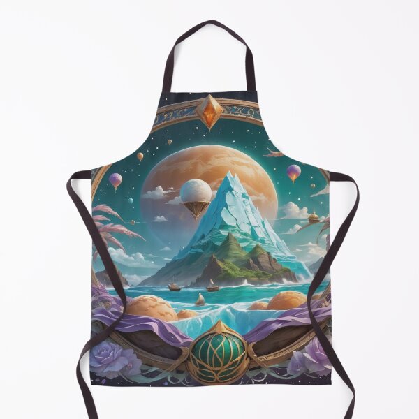 Item preview,  Mint Green Crystal Mountain Top With Orange Planet In Ancient Circle designed and sold by Melantari Vizuns.