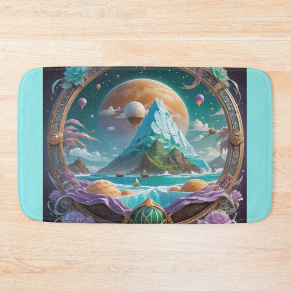 Item preview,  Mint Green Crystal Mountain Top With Orange Planet In Ancient Circle designed and sold by Melantari Vizuns.