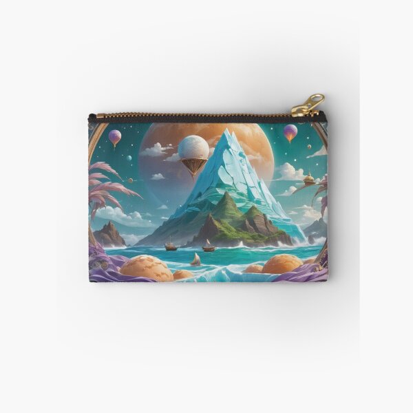 Item preview,  Mint Green Crystal Mountain Top With Orange Planet In Ancient Circle designed and sold by Melantari Vizuns.