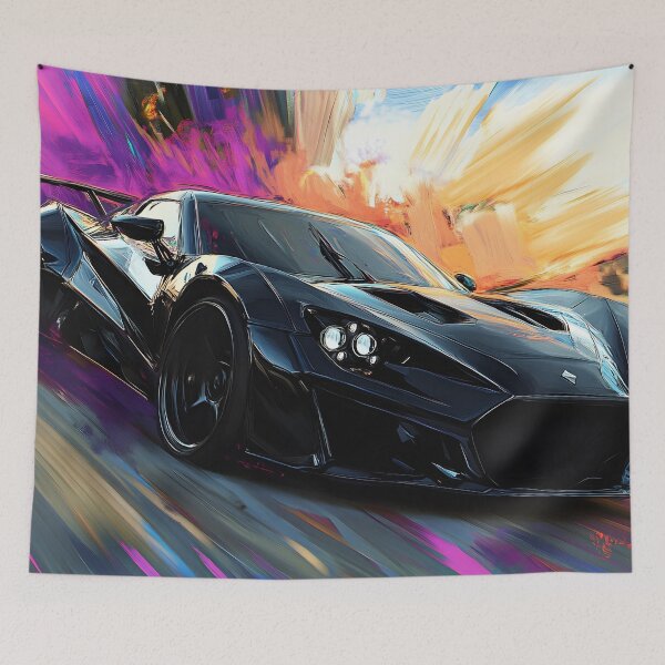 Aperçu de l'œuvre Zenvo TSR-S Pop Art Noir créée et vendue par AutoPopStudio.