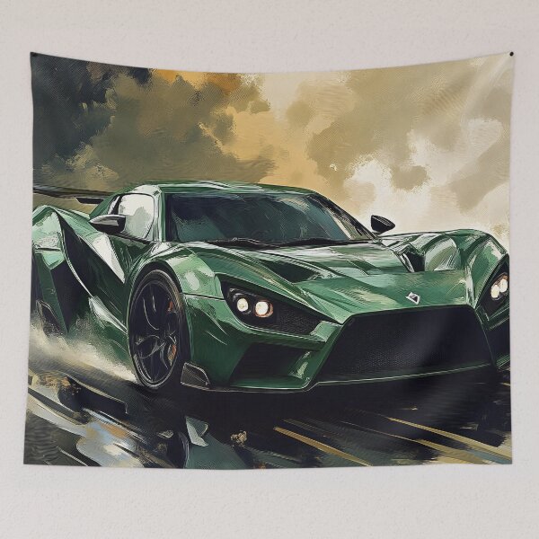 Aperçu de l'œuvre Zenvo TSR-S Pop Art Vert créée et vendue par AutoPopStudio.