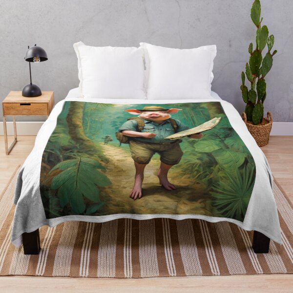 Item preview, "Explorer Pig in the Jungle Adventure" designed and sold by Artisticanvas.