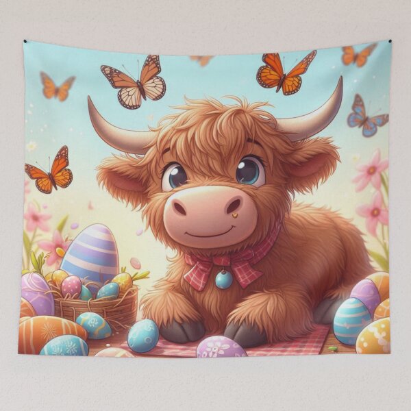 Item preview, Easter Highland Cow designed and sold by Rob5Designs.
