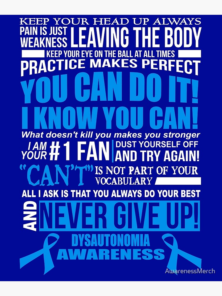 Inspirational And Motivational Dysautonomia Awareness Quote Greeting Card By Awarenessmerch Redbubble