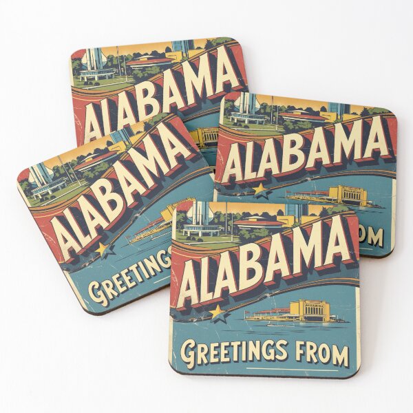 Item preview, Greetings from Alabama USA Vintage Travel Retro Postcard Design designed and sold by TravelPostcardGems.
